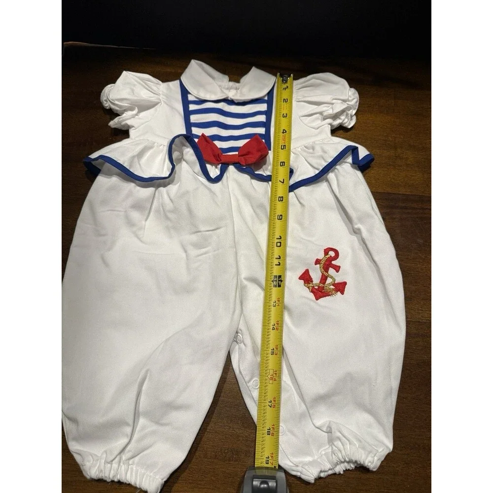 Vintage 90s Baby Nautical Theme Romper 3-6 Months
